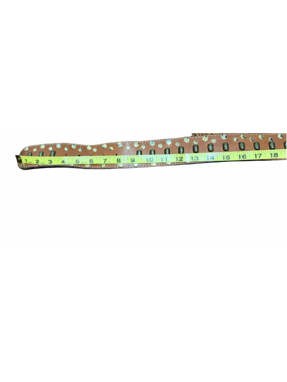 Avignon Studded Leather Belt – Genuine Leather, Made in Spain, Size Small